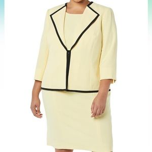 Le suit Dress & Jacket set size 14 yellow & black